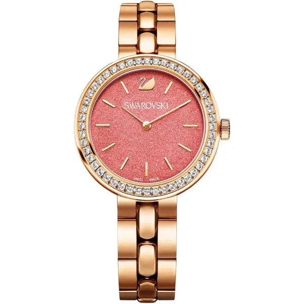 Swarovski Daytime Rose Gold Stainless Steel Pink Dial Quartz Watch for Ladies - 5182250