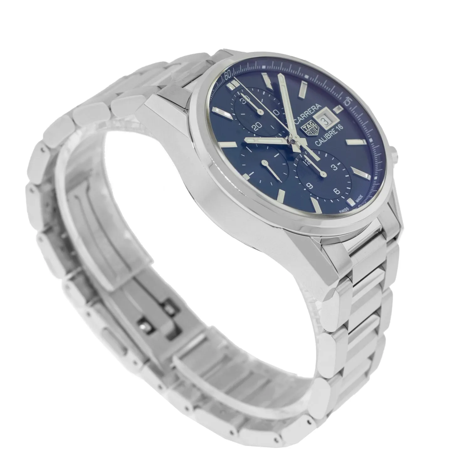 TAG Heuer Carrera Chronograph 41mm Stainless Steel with Blue Index Dial CBK2112.BA0715