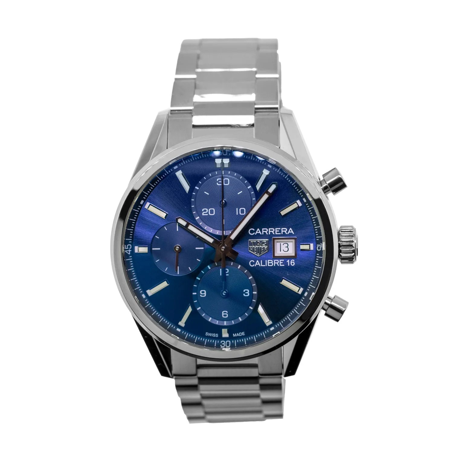 TAG Heuer Carrera Chronograph 41mm Stainless Steel with Blue Index Dial CBK2112.BA0715