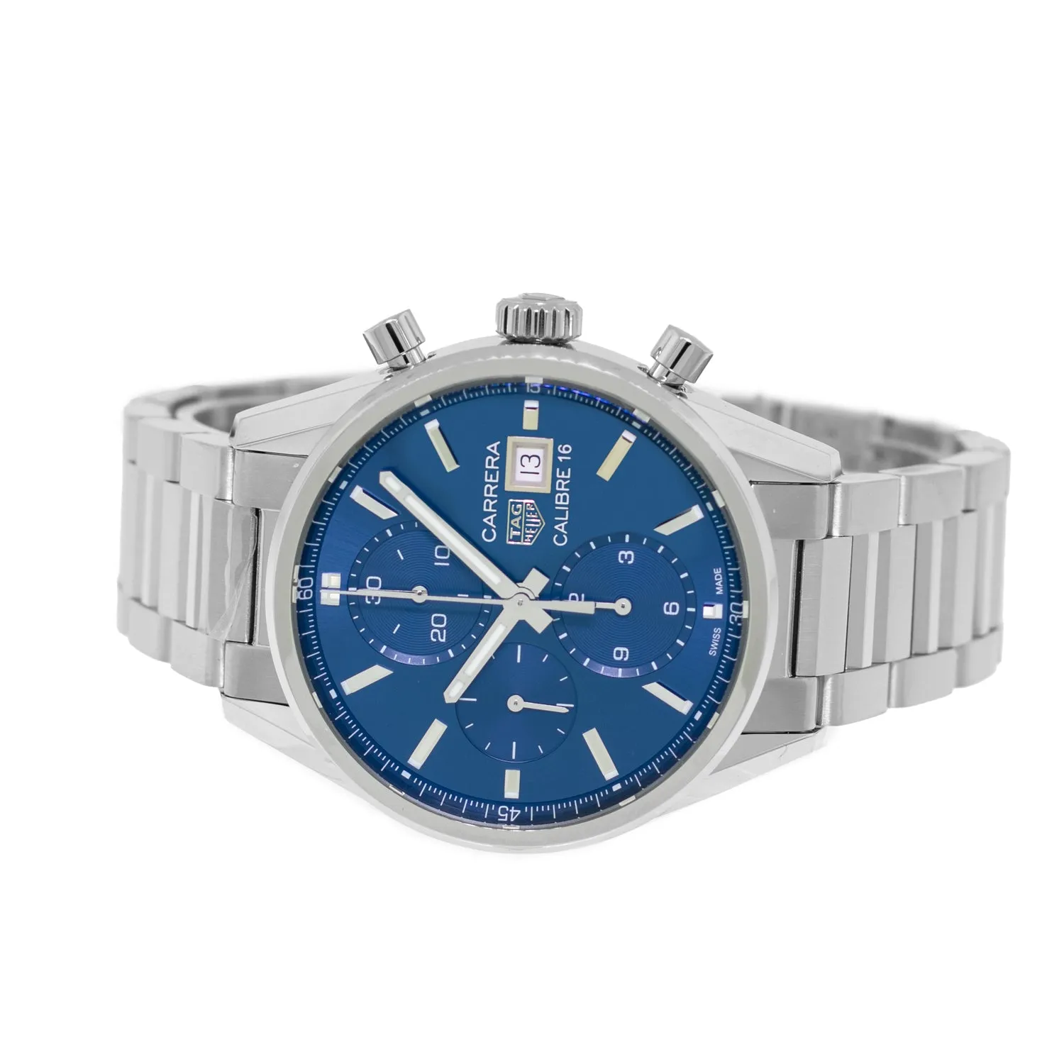 TAG Heuer Carrera Chronograph 41mm Stainless Steel with Blue Index Dial CBK2112.BA0715