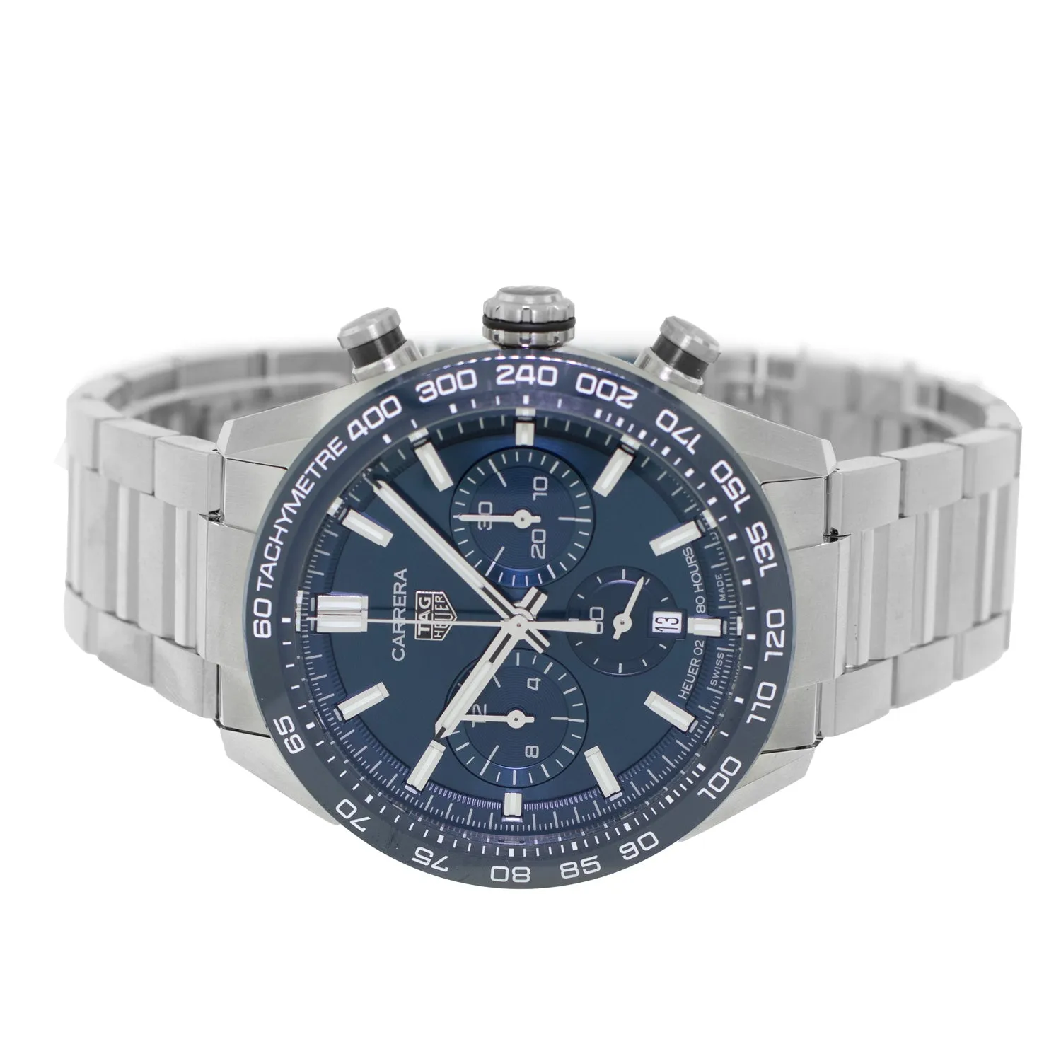 TAG Heuer Carrera Chronograph 44mm Stainless Steel with Blue Index Dial CBN2A1A.BA0643