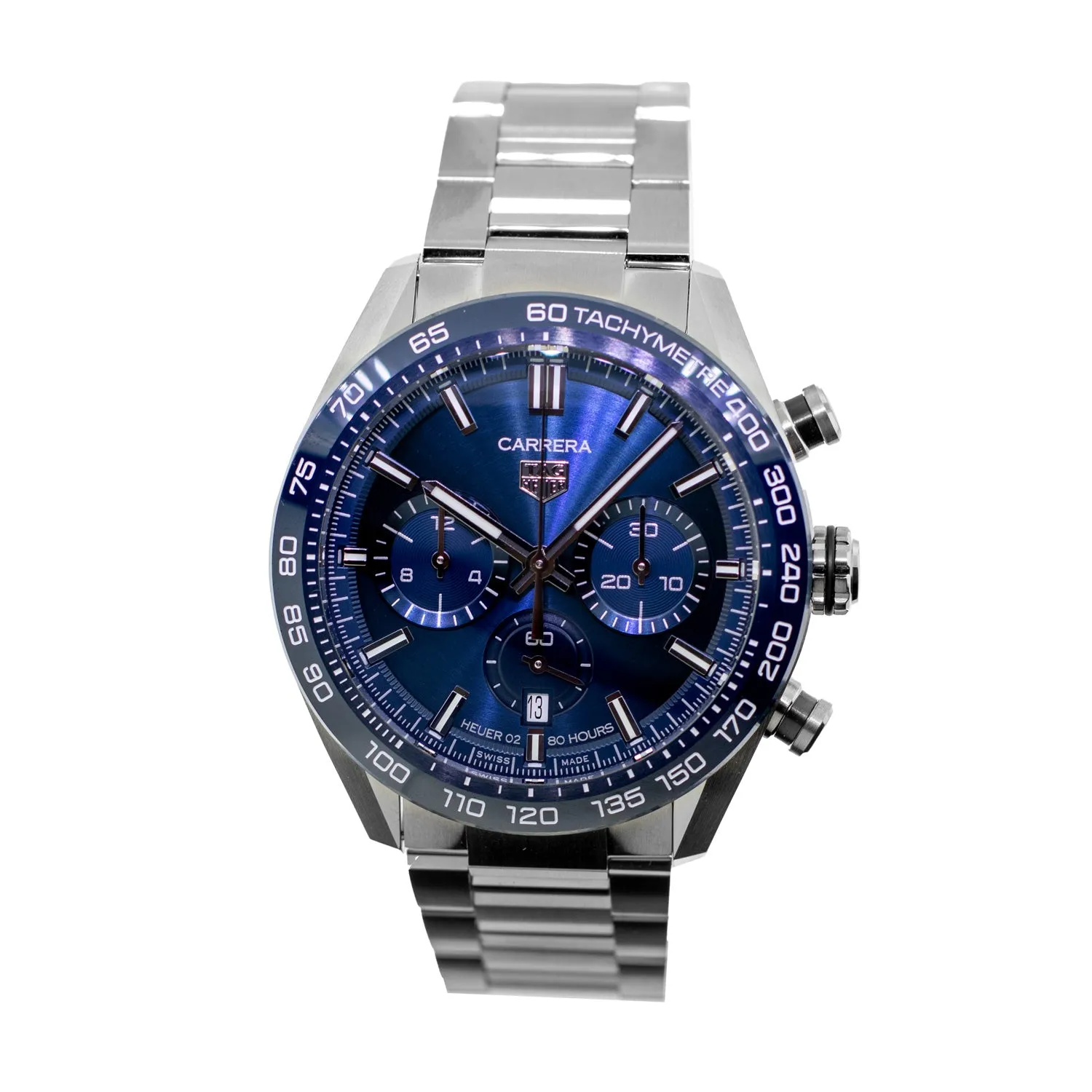 TAG Heuer Carrera Chronograph 44mm Stainless Steel with Blue Index Dial CBN2A1A.BA0643