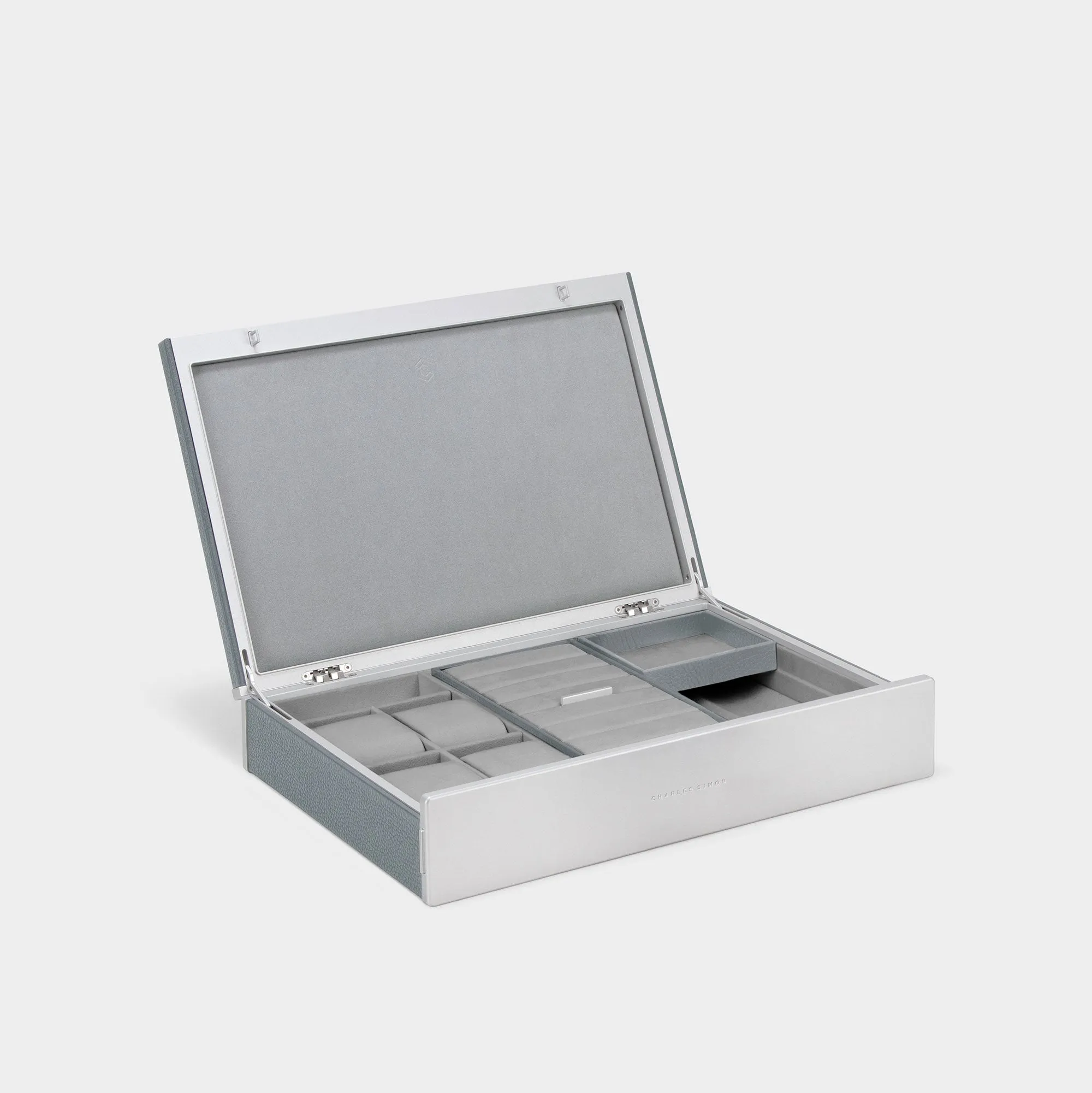 TAYLOR 4 WATCH AND JEWELRY BOX - CLOUD GREY / GREY