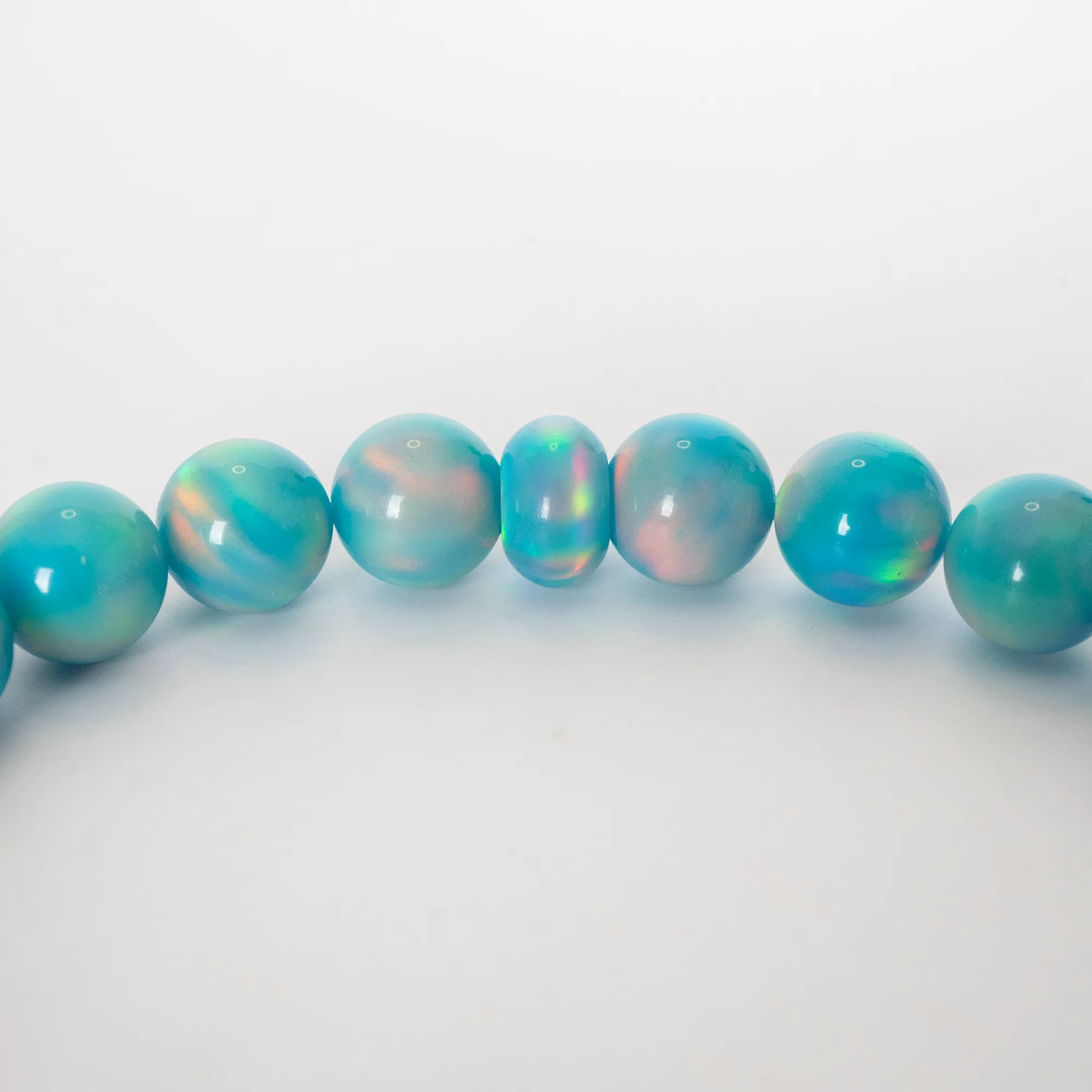 Teal Rainbow Opalescence Beaded Bracelet