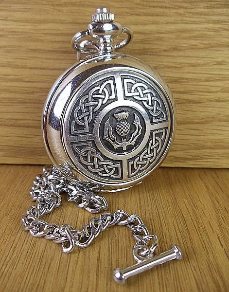 Thistle & Celtic Quartz Pocket Watch