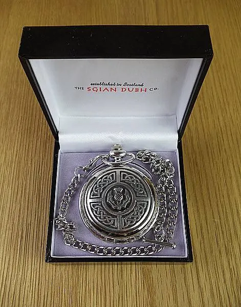 Thistle & Celtic Quartz Pocket Watch