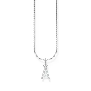 THOMAS SABO Necklace with letter pendant A and white zirconia - silver