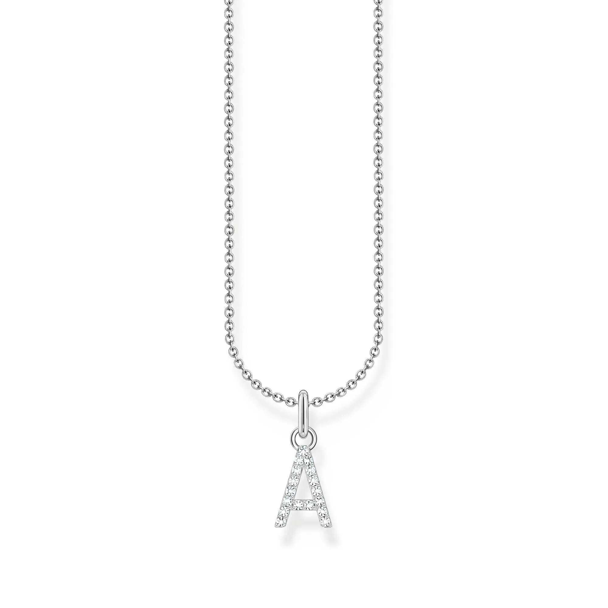 THOMAS SABO Necklace with letter pendant A and white zirconia - silver