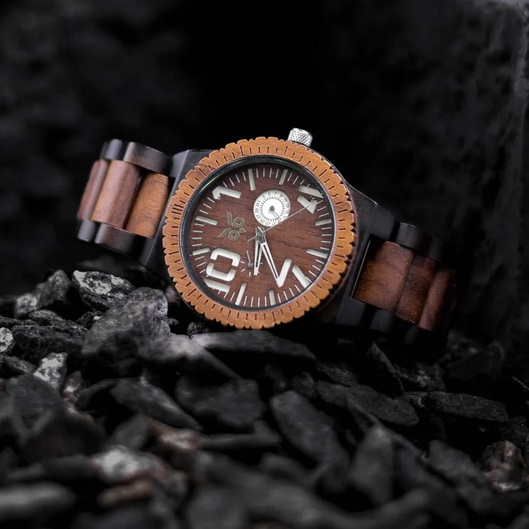 Thor - Ebony & Walnut Wooden Watch