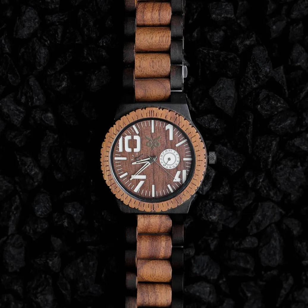 Thor - Ebony & Walnut Wooden Watch