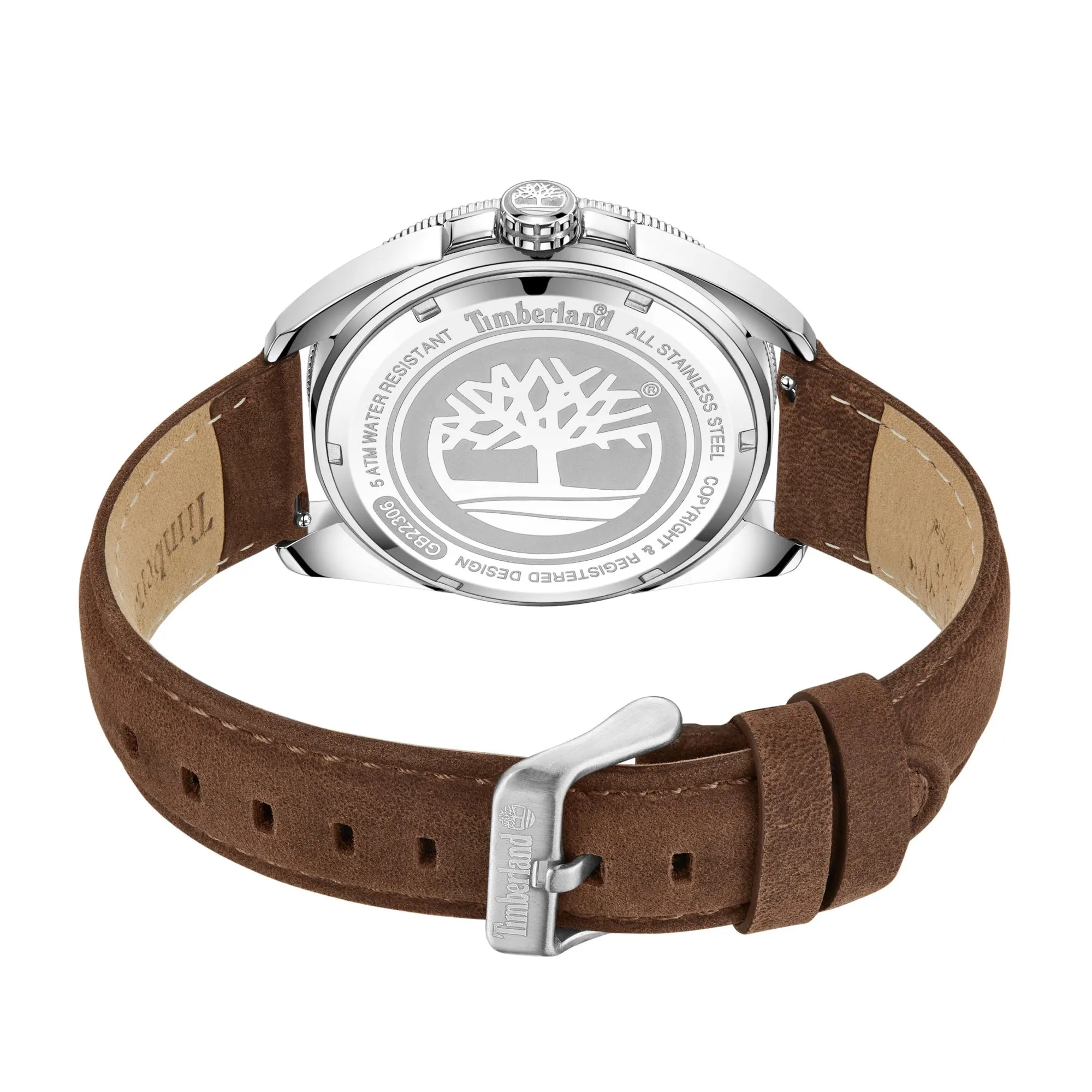 Timberland Carrigan Black Dial Red bezel Leather Strap Men's watch
