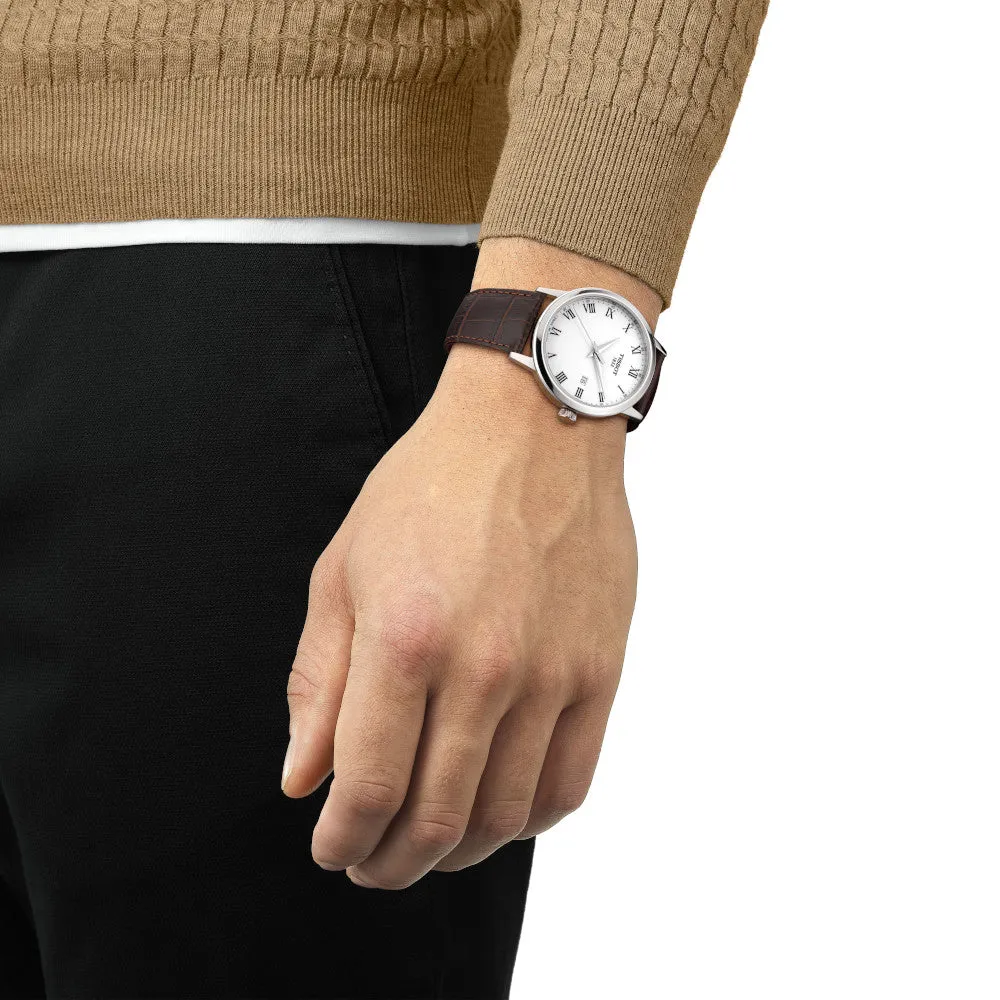 Tissot Classic Dream Mens Stainless Steel Brown Leather Strap Watch