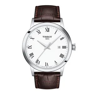Tissot Classic Dream Mens Stainless Steel Brown Leather Strap Watch