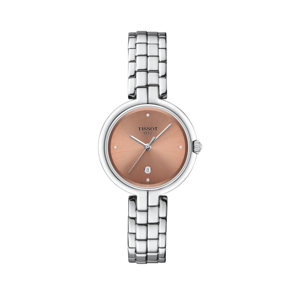 Tissot Flamingo Ladies Stainless Steel Diamond and Pink Dial Watch