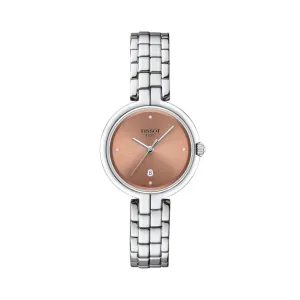 Tissot Flamingo Ladies Stainless Steel Diamond and Pink Dial Watch