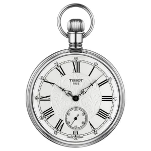 Tissot Lapini pocket watch mechanical 51mm silver charging brass with Finish in Palladio T861.405.99.033.00