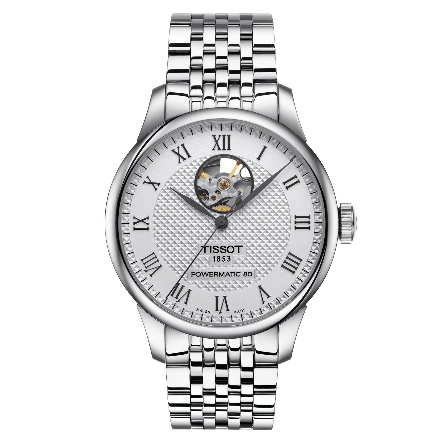 Tissot Le Locle Powermatic 80 Open Heart Mens Stainless Steel Watch