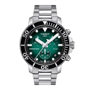 Tissot Seastar 1000 Chronograph Mens Stainless Steel Green Dial Watch
