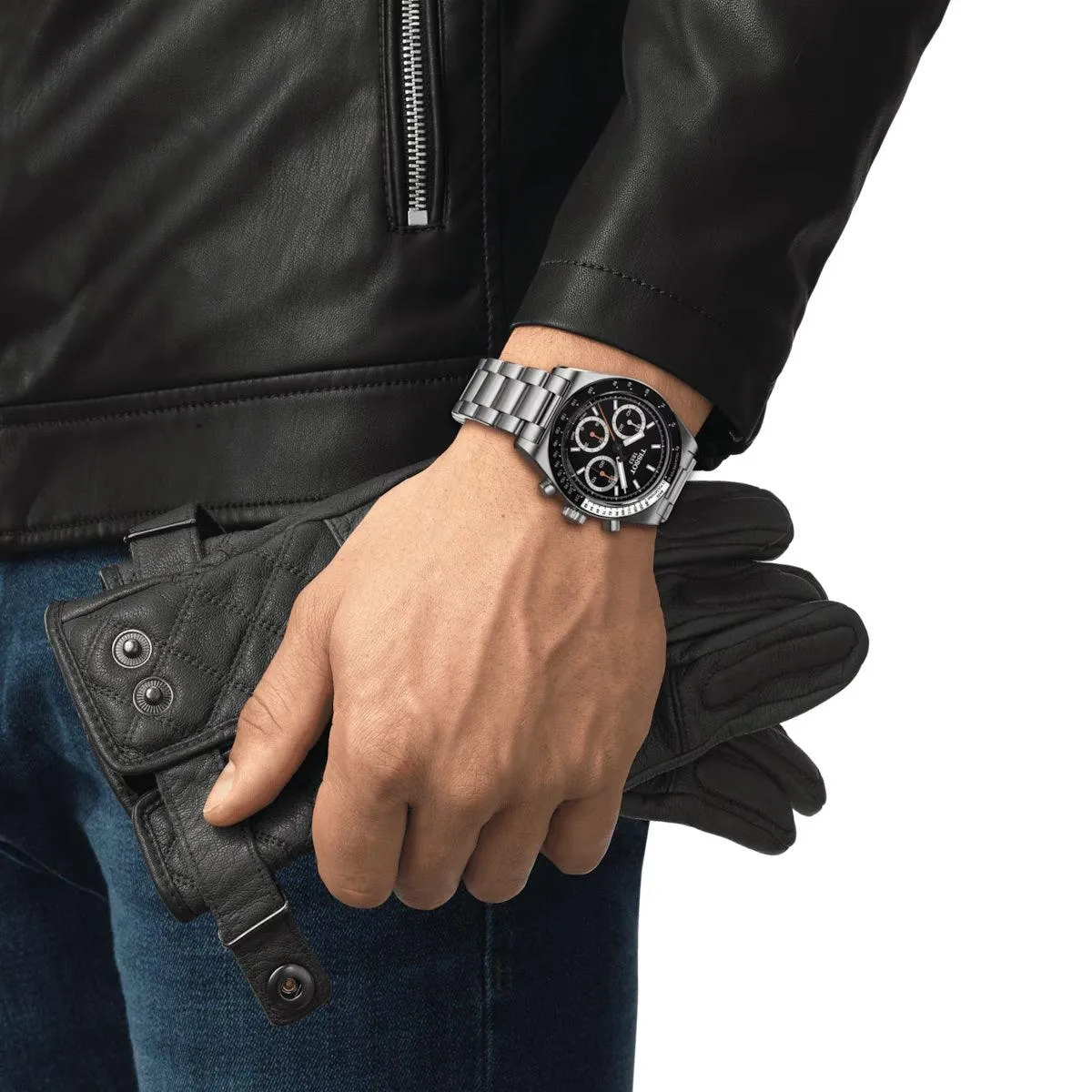 Tissot watch pr516 mechanical chronograph 41mm black mechanical steel t149.459.21.051.00