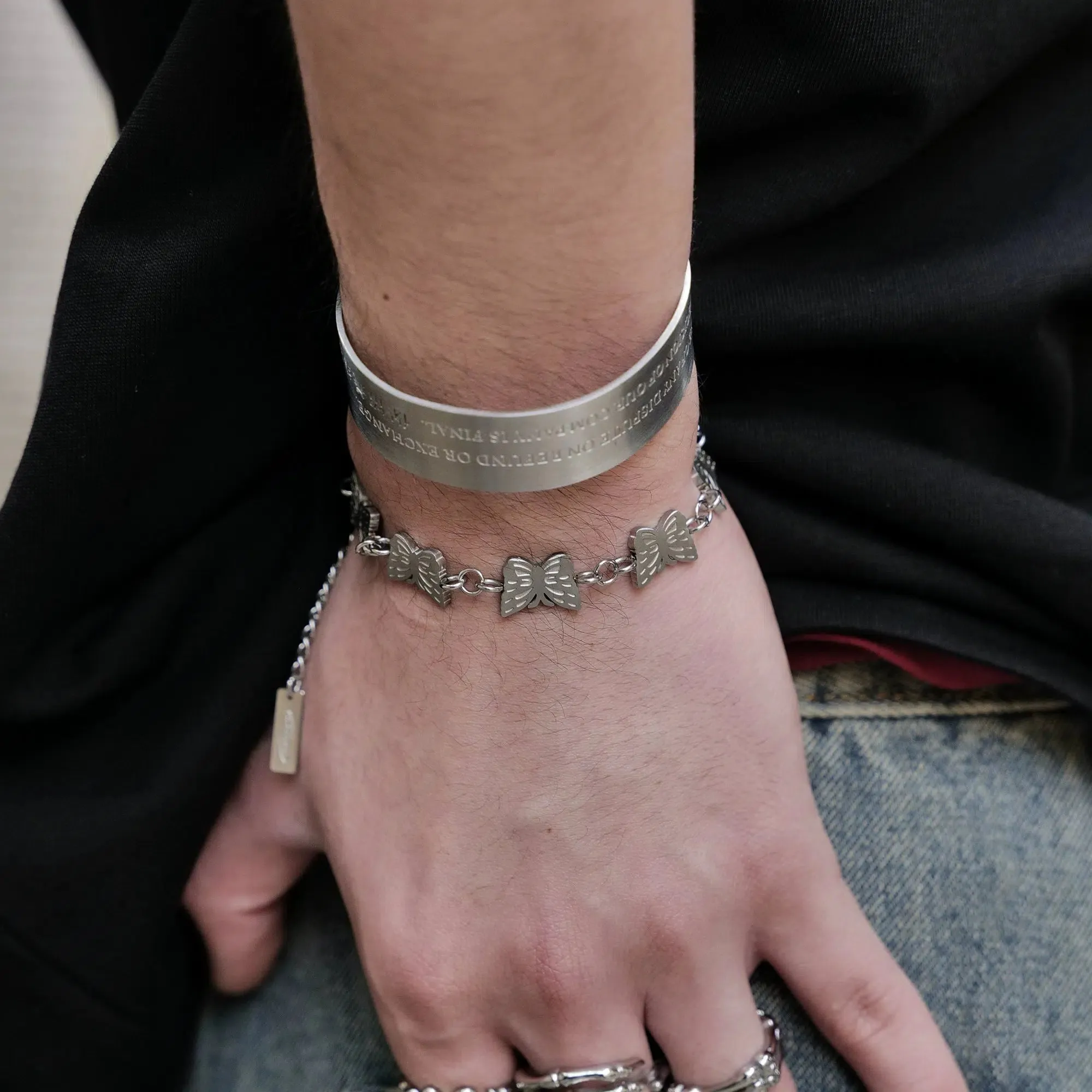Titanium Steel Butterfly Bracelet