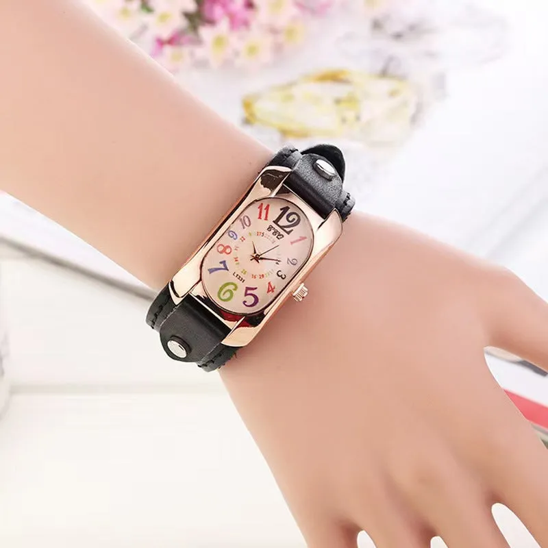 Trendy Vintage Genuine Leather  Watch