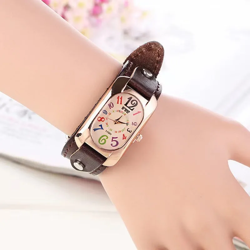 Trendy Vintage Genuine Leather  Watch
