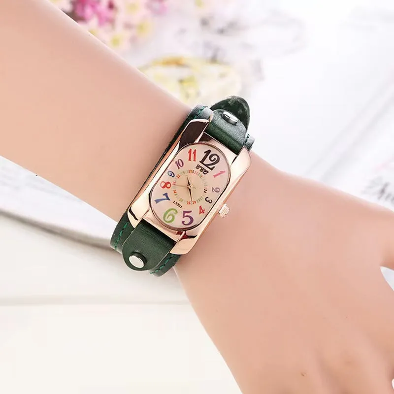 Trendy Vintage Genuine Leather  Watch