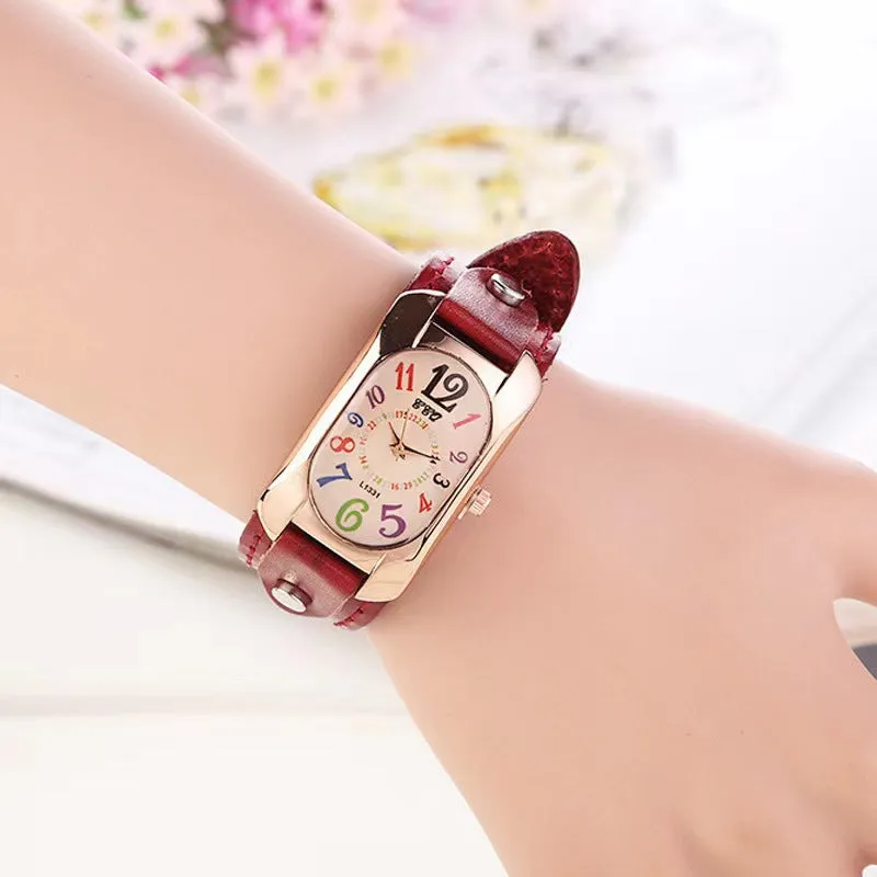 Trendy Vintage Genuine Leather  Watch