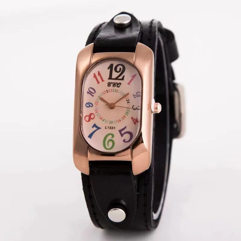 Trendy Vintage Genuine Leather  Watch
