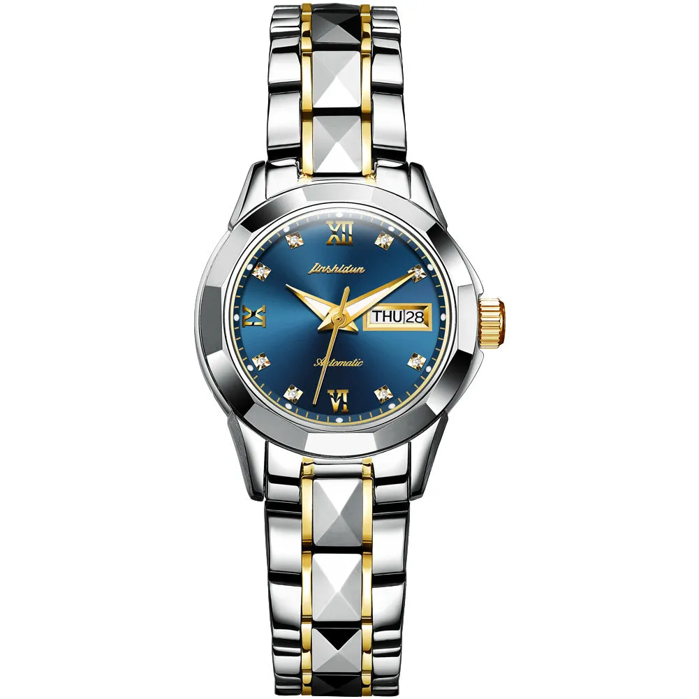 Tungsten Steel Waterproof Automatic Mechanical Business Men And Women couple Watch