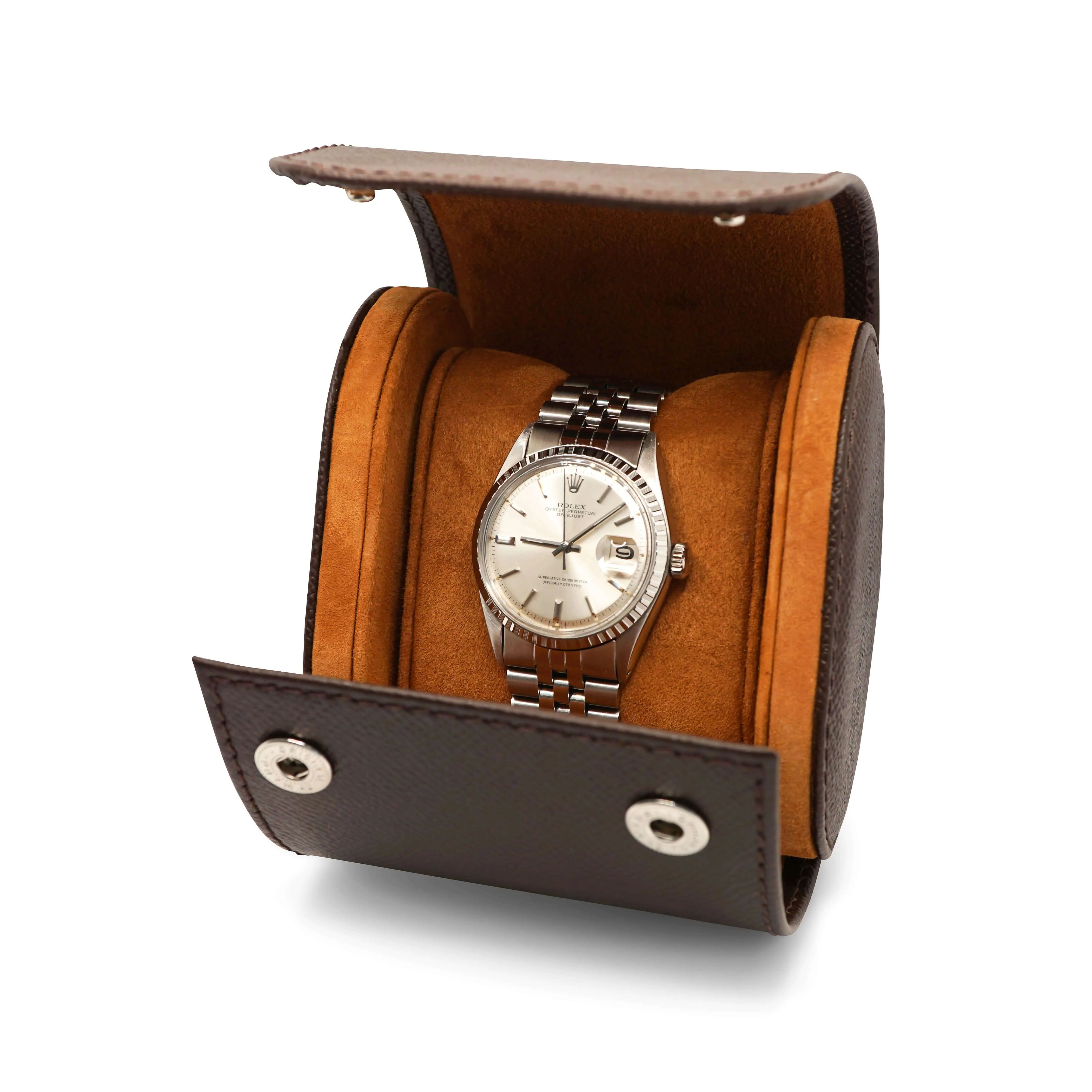 Uhrenrolle aus Leder für 1 Uhr [Braun]
