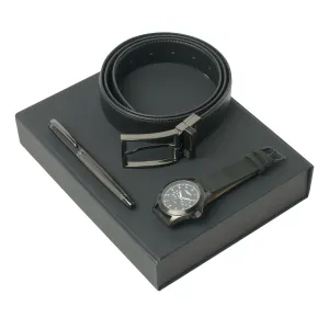 Ungaro UPBFR817A-Set Ungaro Black (rollerball pen, watch & belt)