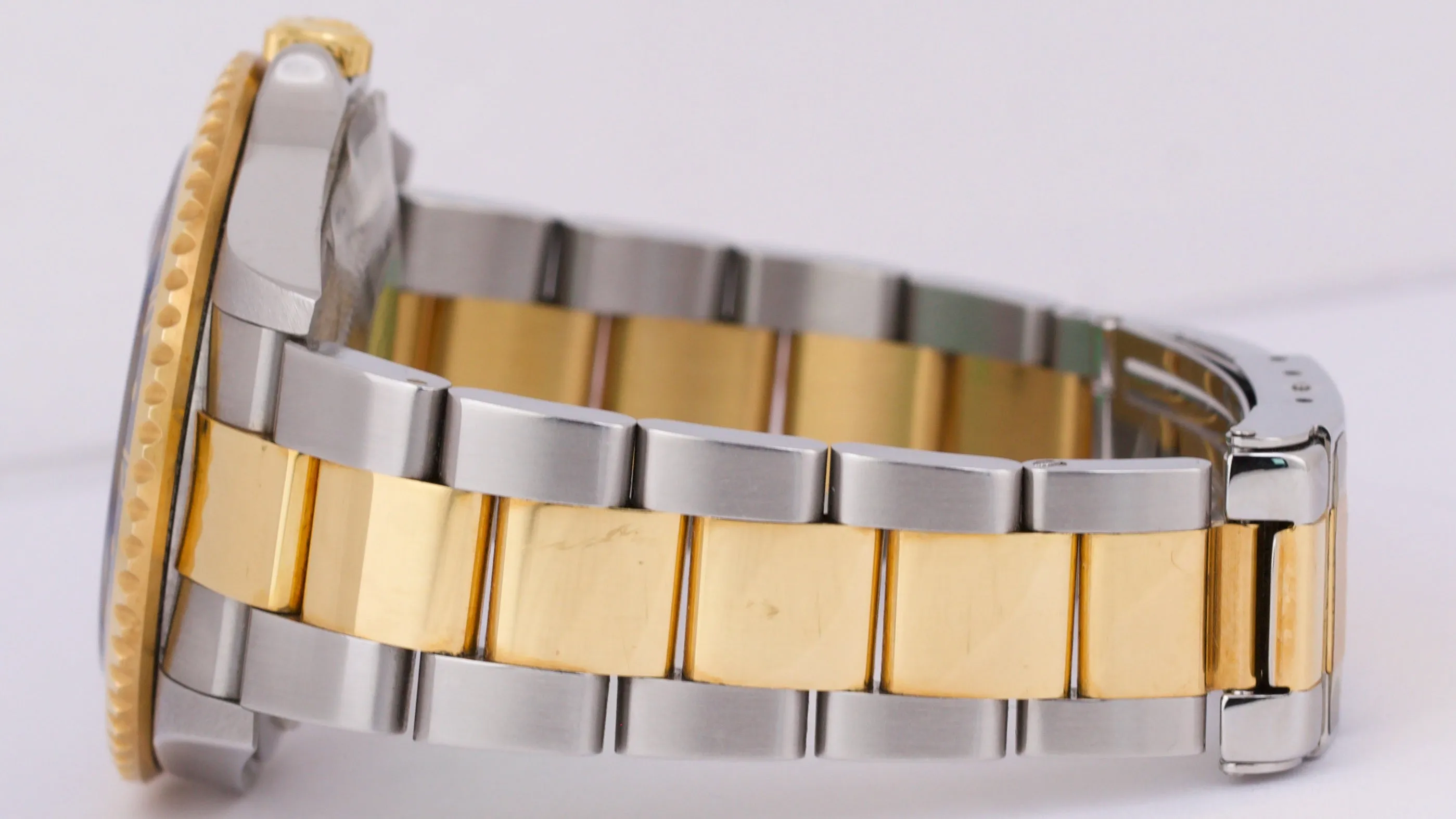 UNPOLISHED Rolex GMT-Master II NO-HOLES Black PAPERS 18K Gold 40mm 16713 BOX