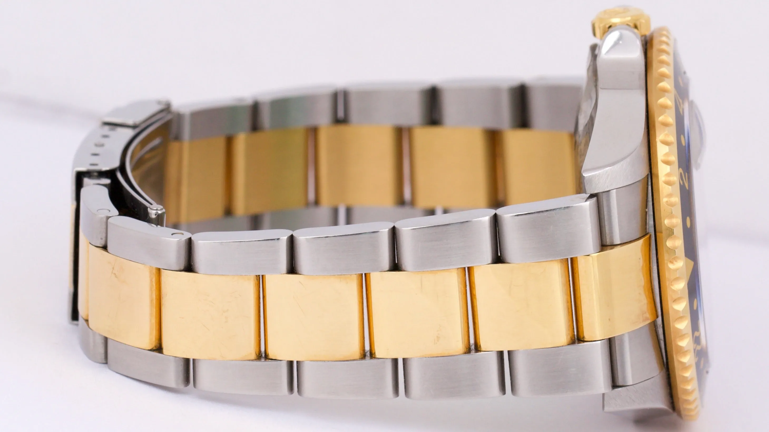 UNPOLISHED Rolex GMT-Master II NO-HOLES Black PAPERS 18K Gold 40mm 16713 BOX