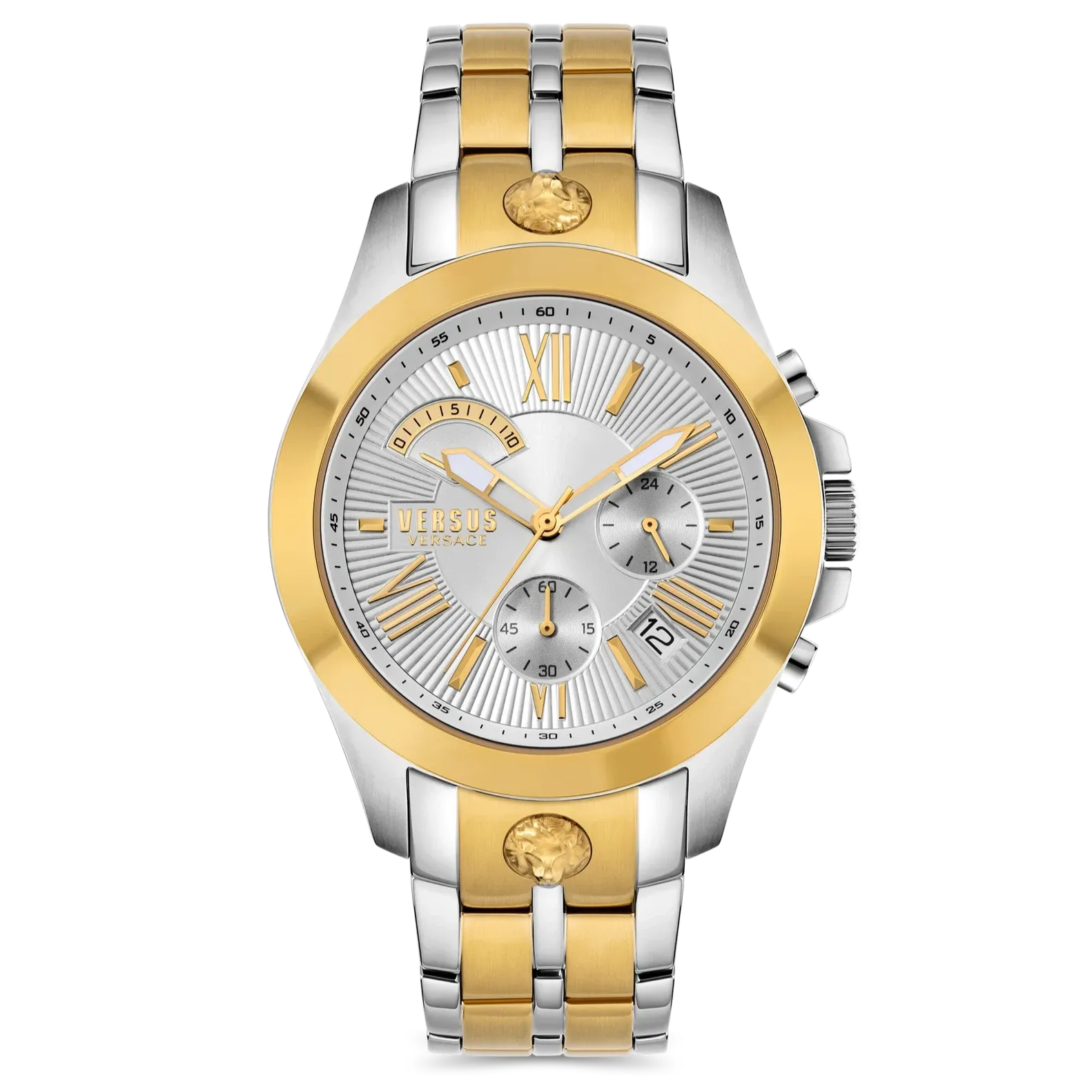 Versus Versace Chrono Lion Gents Silver Dial Two Tone Watch