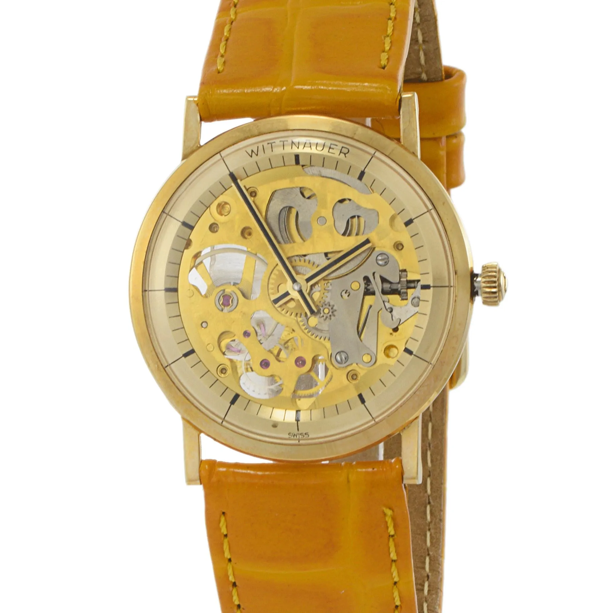 Vintage 1960's Wittnauer Skeleton Dial Watch