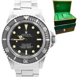 Vintage 1967 Rolex Submariner No-Date 40mm METERS FIRST 5512 Dial Watch BOX