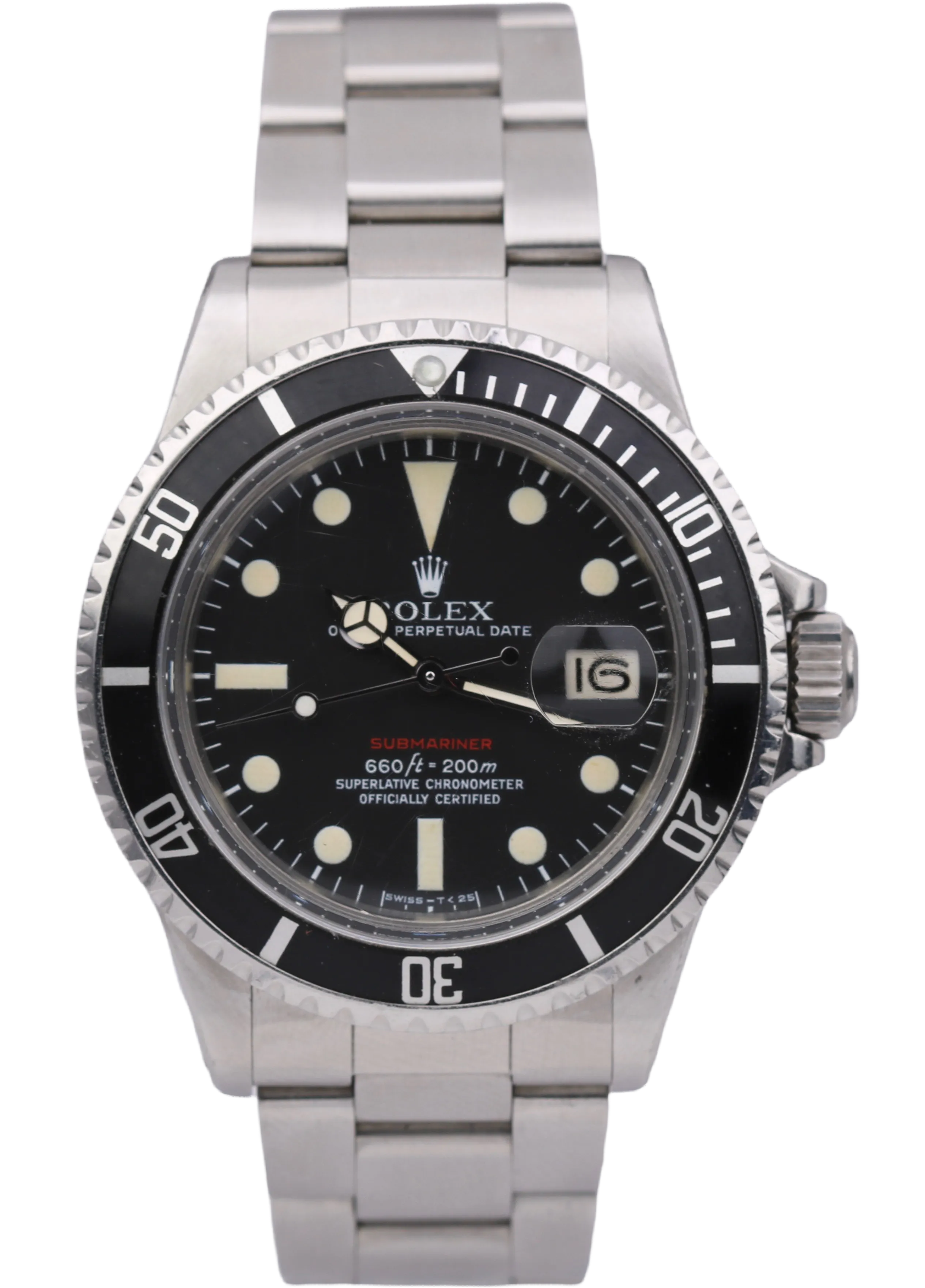 Vintage 1972 Rolex Submariner RED 1680 MK5 MKV 3.3X Stainless 40mm Watch