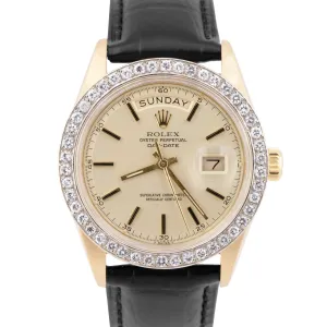VINTAGE 1978 Rolex Day-Date President Pie-Pan 36mm Diamond 18K Gold 1803 Watch