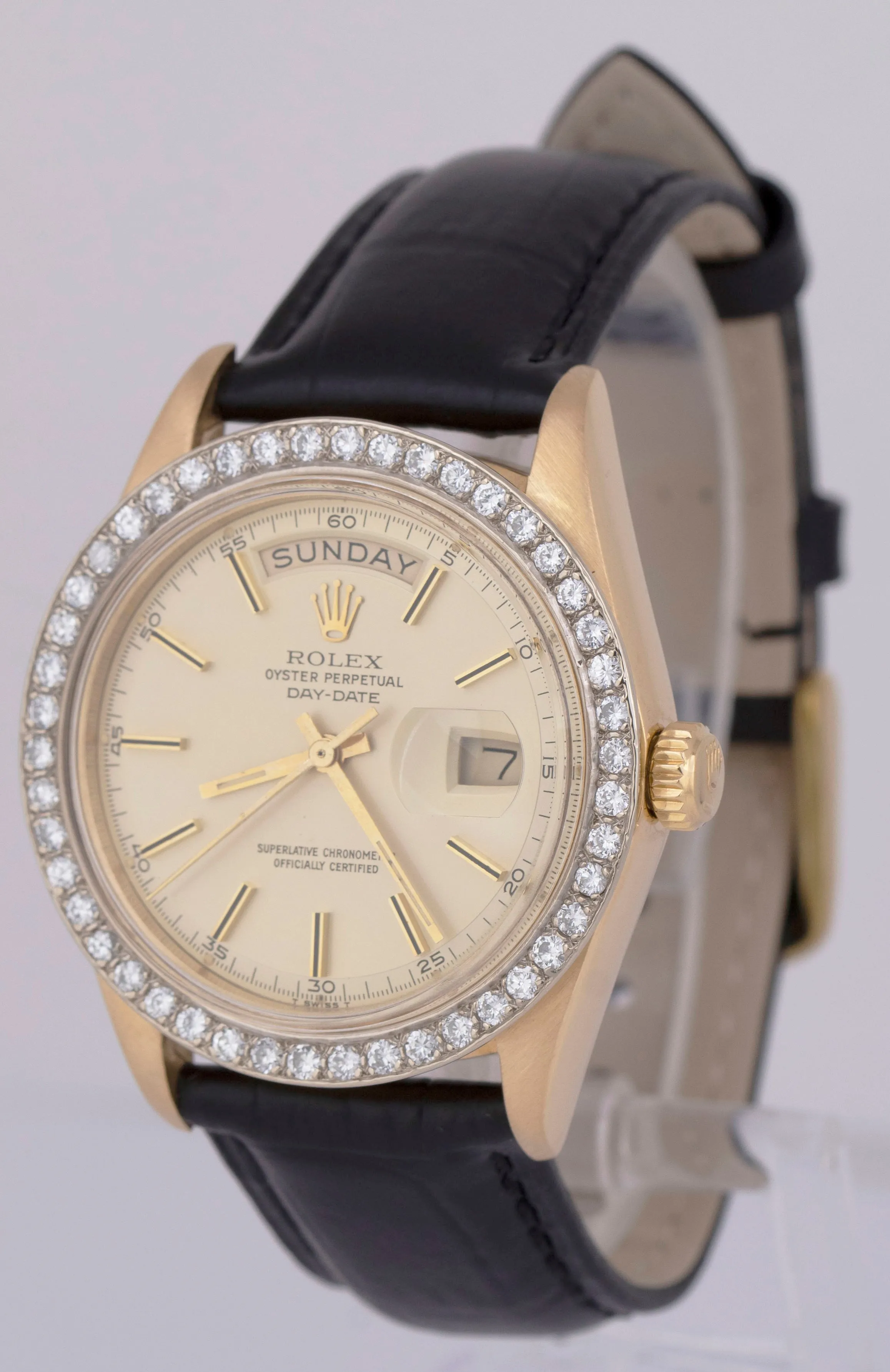 VINTAGE 1978 Rolex Day-Date President Pie-Pan 36mm Diamond 18K Gold 1803 Watch