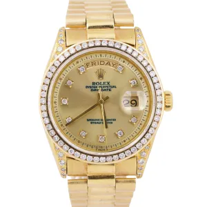 VINTAGE 1979 Rolex Day-Date President CHAMPAGNE DIAMOND 36mm 18K Gold 1803 Watch