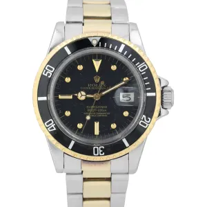 Vintage 1979 Rolex Submariner Date Nipple Two Tone Gold Steel 40mm Watch 1680