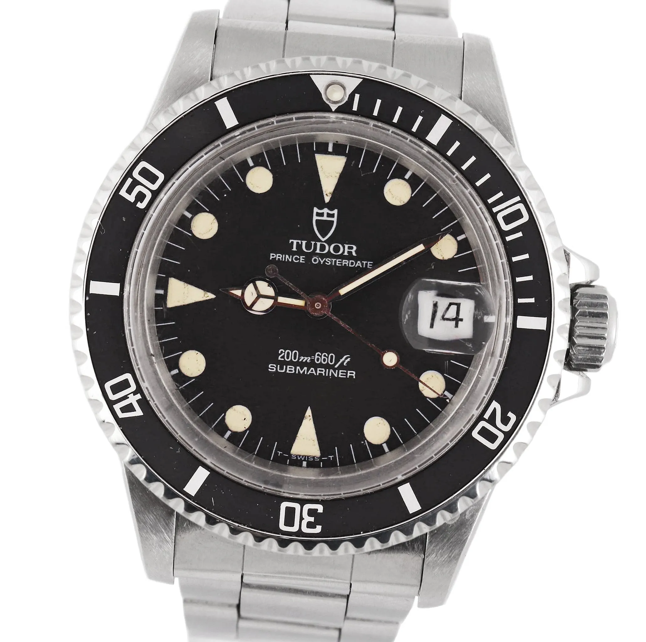 Vintage 1989 Tudor Submariner Date Matte Black Prince Date T-SWISS-T 40mm 79090
