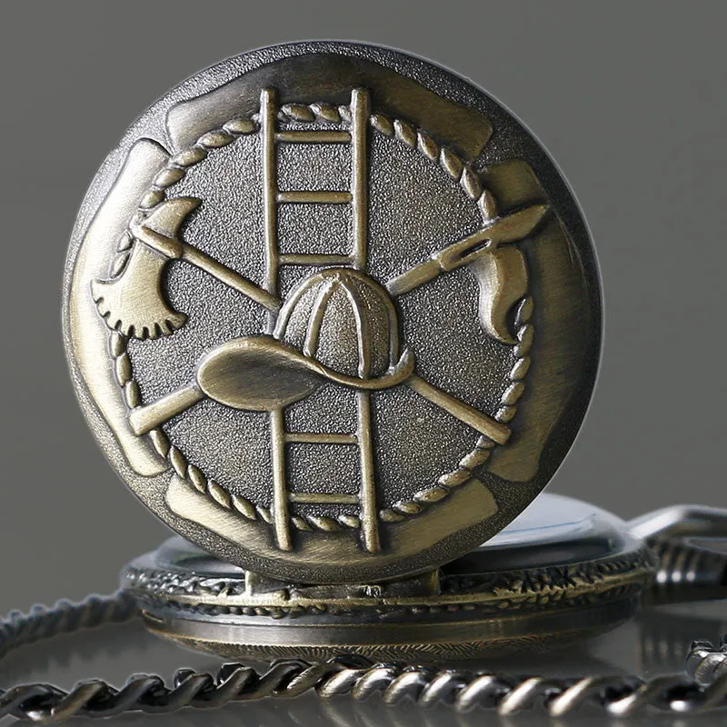 Vintage Bronze Firemen Pocket Watch