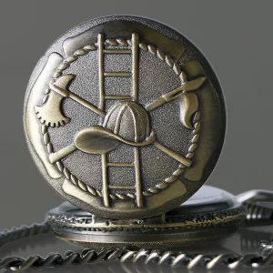 Vintage Bronze Firemen Pocket Watch