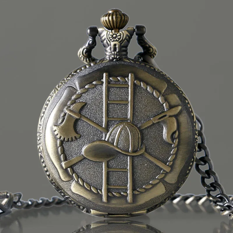 Vintage Bronze Firemen Pocket Watch