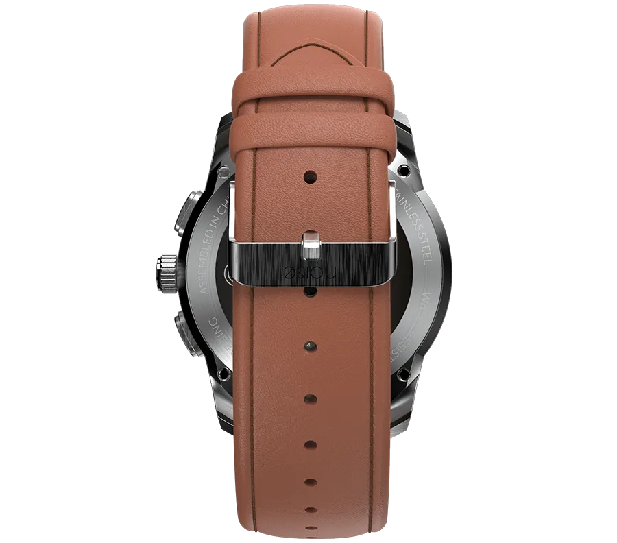 (Vintage Brown) Strap Hybrid NoiseFit AI-powered Smart Heavy reduction Fusion with Watch Leather