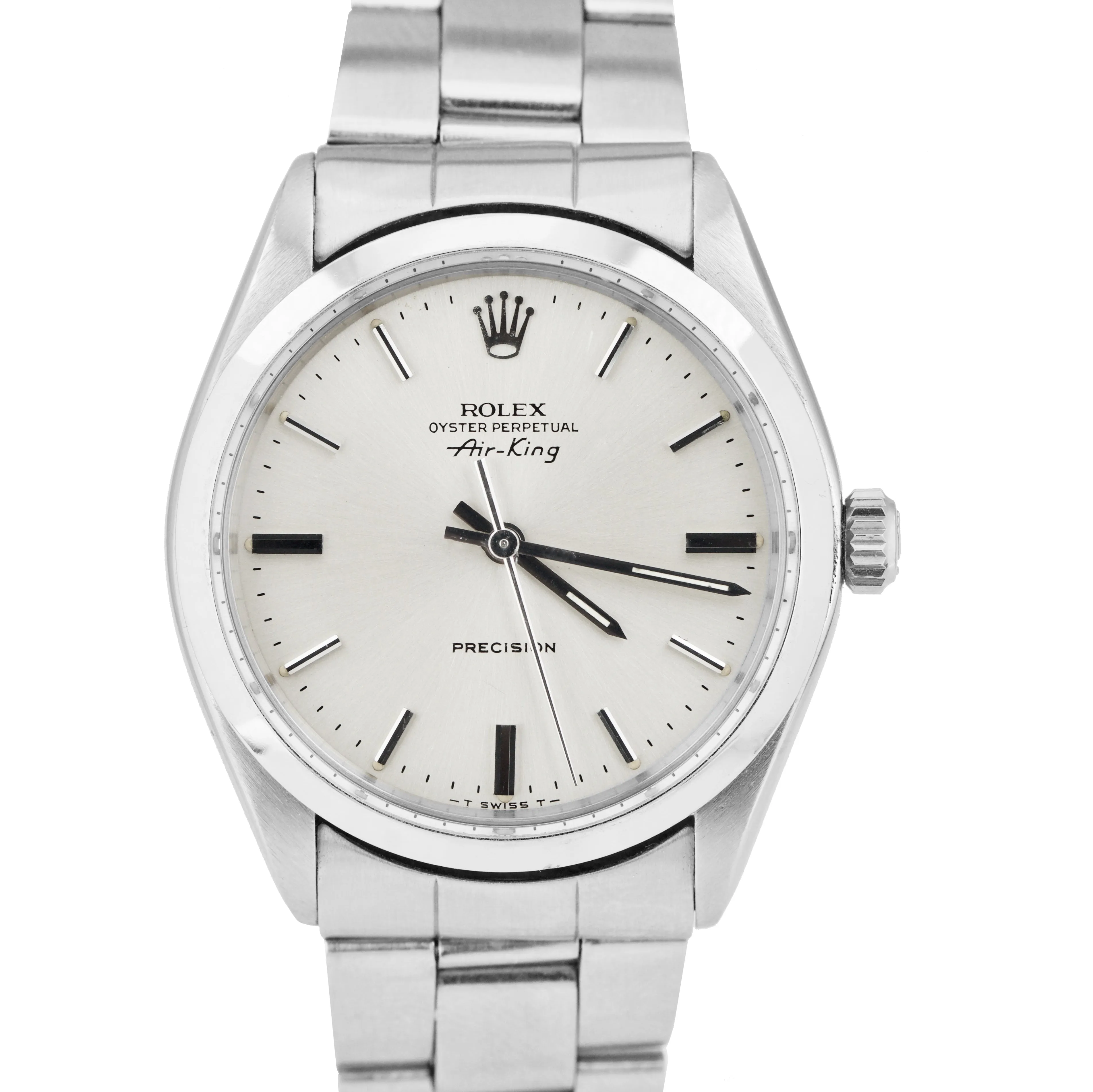 Vintage Rolex Air King Silver Stainless Steel 34mm Oyster Automatic Watch 5500