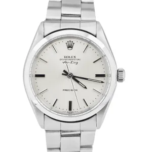 Vintage Rolex Air King Silver Stainless Steel 34mm Oyster Automatic Watch 5500
