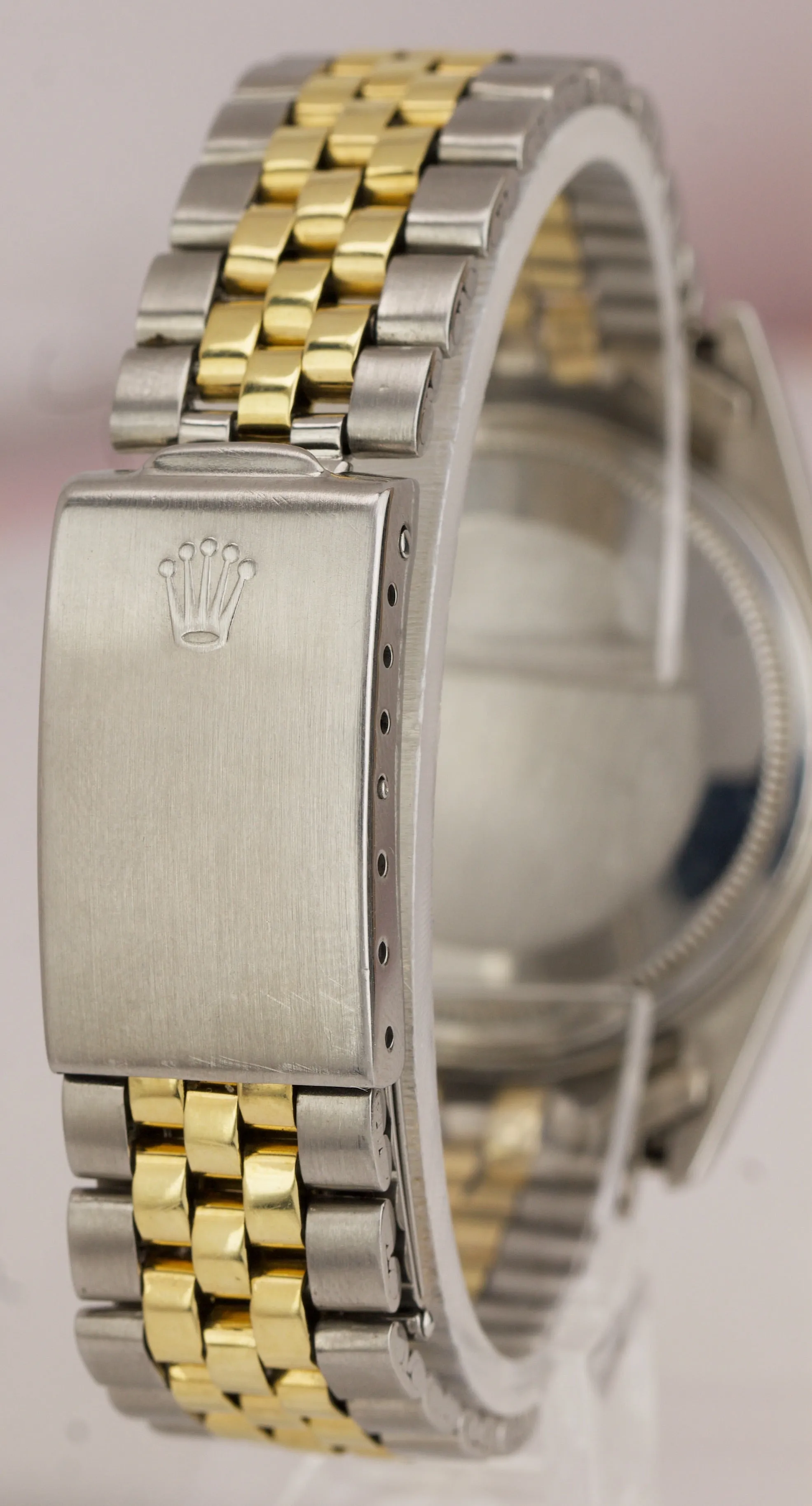 Vintage Rolex DateJust 36mm 1601 Pie Pan Two-Tone Gold Steel Jubilee Watch 16013